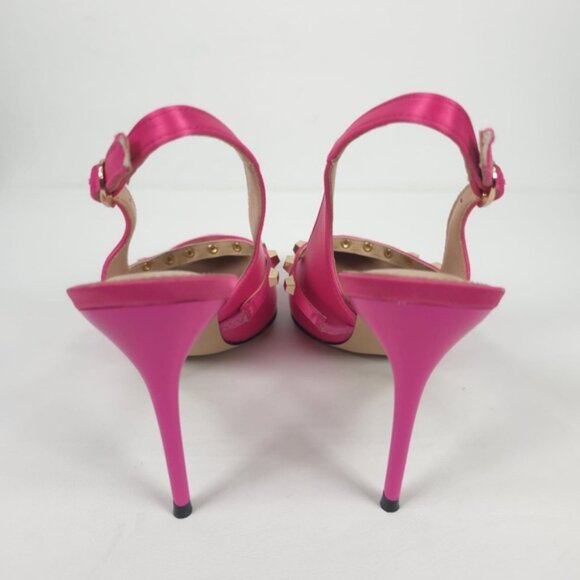 NWOB‎ MEILYGRSS High Quality HANDMADE Metallic Rivets Satin Heels Sandals 9.5 - Picture 8 of 16